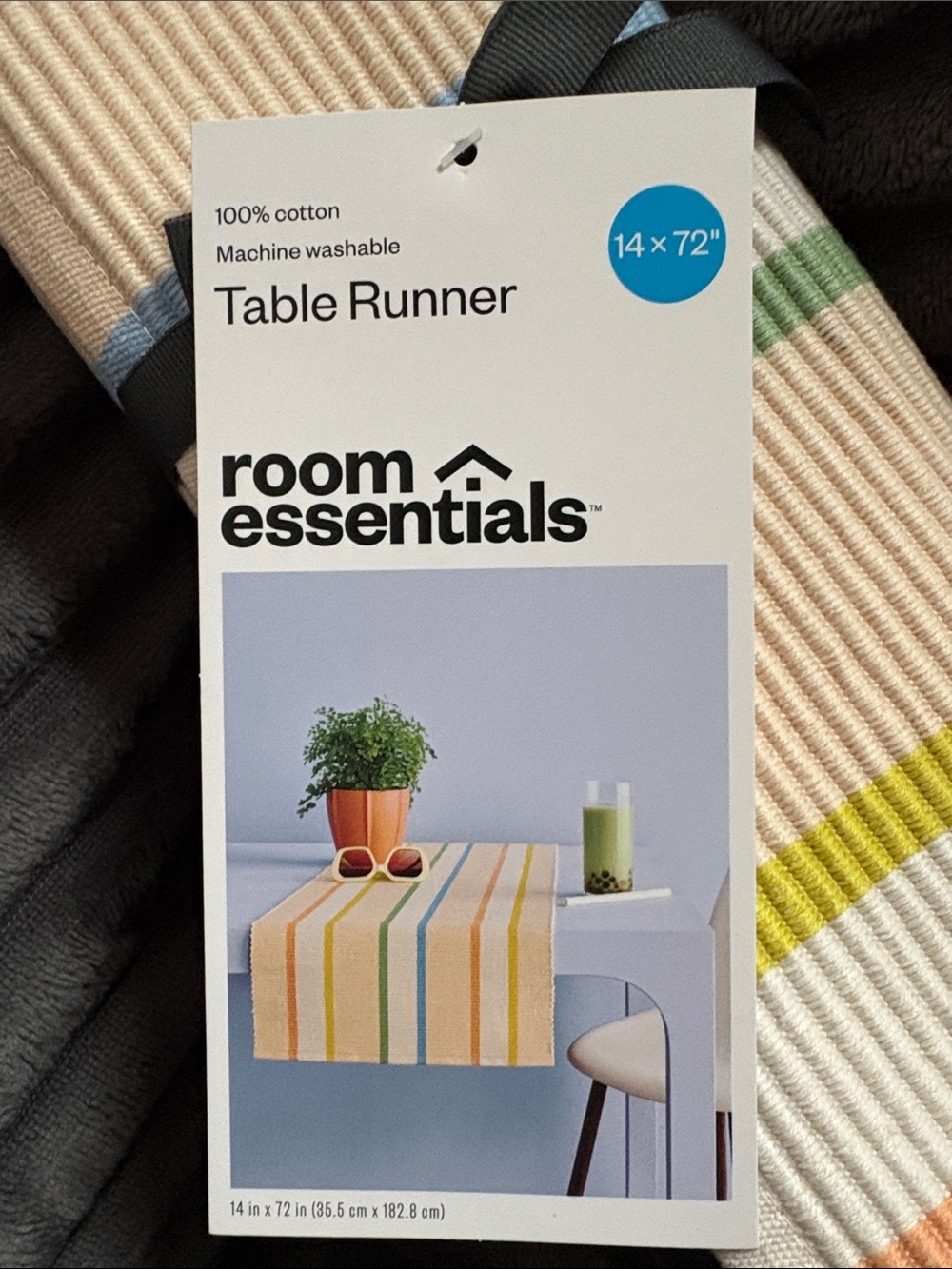 Striped Ribbed Table Runner - Pastel Multi - Picture 2 of 3